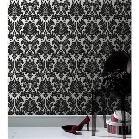 Graham And Brown Majestic Black Removable Wallpaper 30 433 The Home Depot