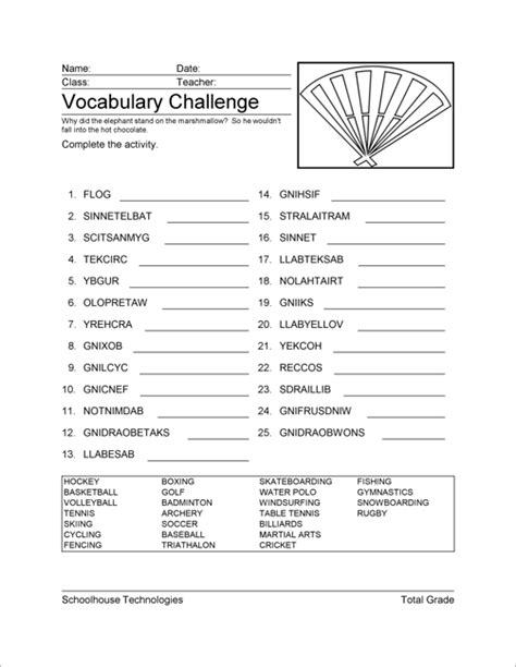 Jumbled Words Worksheets Printable