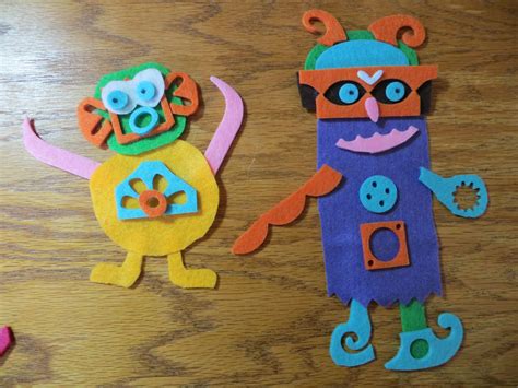 Felt Scrap Monsters Made From Left Over Punched Out Scrap Pieces And