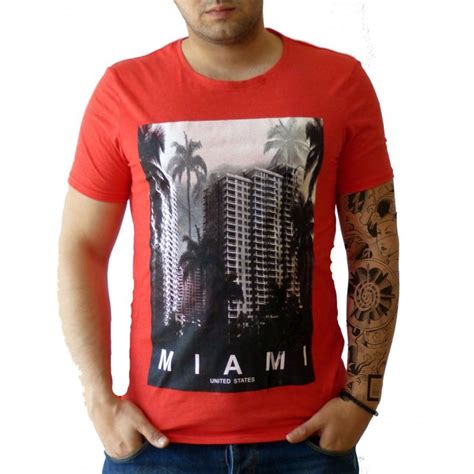 Мъжка тениска Miami Red Mens Tshirts Mens Tops T Shirt