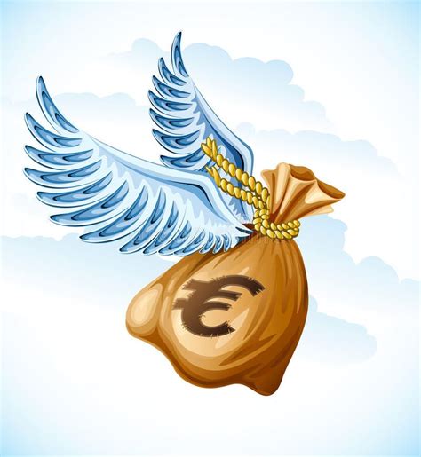 Money With Wings Drawing Money Wings Flying Clip Art Stock