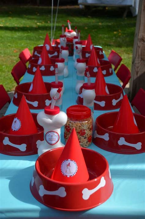 Place Settings At A Puppy Birthday Party See More Party Ideas At