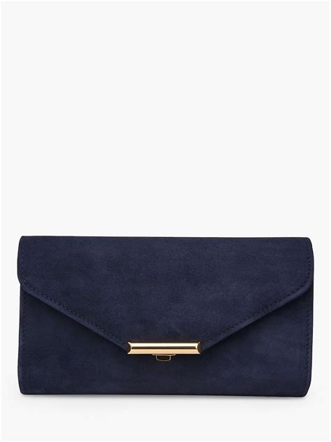 Lkbennett Lucy Envelope Suede Clutch Bag Navy At John Lewis And Partners