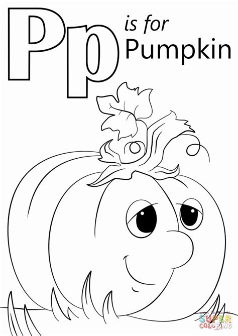 Letter P Coloring Page Awesome Letter P Is For Pumpkin Coloring Page