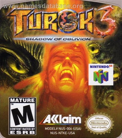 Turok 3 Shadow Of Oblivion Nintendo N64 Artwork Cartridge Top