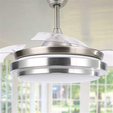 Dawn Whisper 42 Modern Retractable Ceiling Fan With Dimmable Led Light