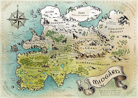 Map Of Midgard Fantasy World Map Fantasy Map Making Fantasy Map