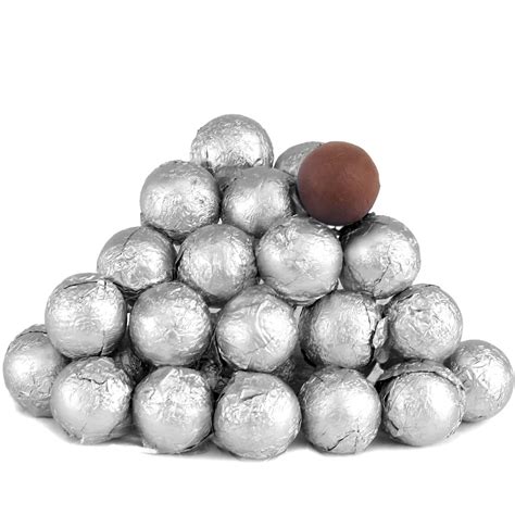 Silver Foiled Milk Chocolate Balls Foiled Milk Chocolate Balls Bulk