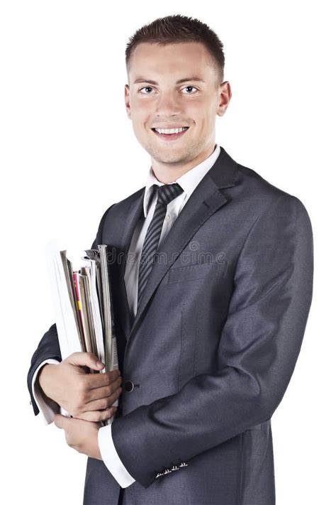 Young Business Man Posing Isolated Over White Stock Image Image Of
