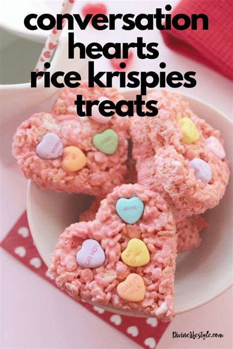 Conversation Hearts Rice Krispies Treats Valentines Day