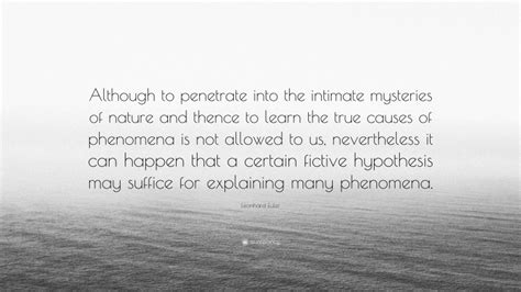 Leonhard Euler Quote “although To Penetrate Into The Intimate