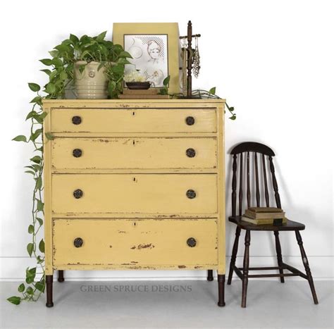 Pin By Imperfectly Perfect On Chalk Paint Yellow Painted Furniture