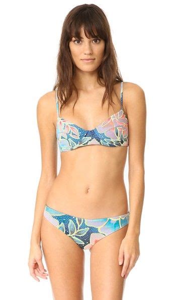 Mara Hoffman Cropped Cami Underwire Bikini Top In Arcadia Indigo ModeSens Bikini Tops