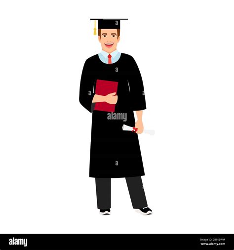 Student Graduation Vector Illustration University Male Student