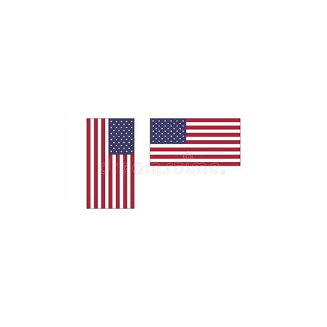 Flag Of The United States Of America In Vertical And Horizontal