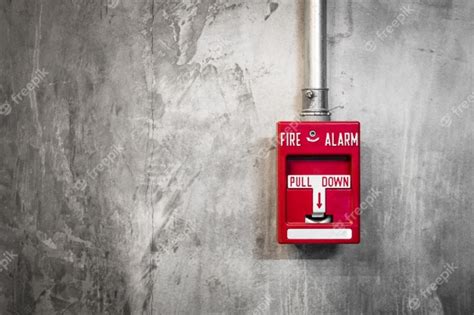 Premium Photo Fire Alarm Box On The Wall Of Marble Background