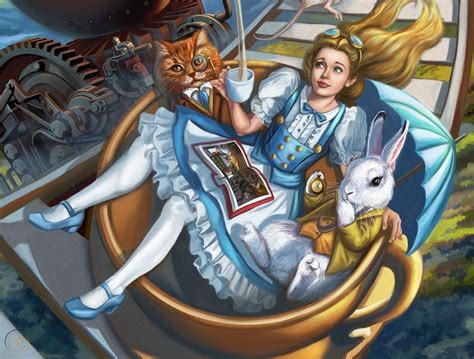 Signed Steampunk Alice In Wonderland Mad Hatter Tea Party Medium 13x17 Art Print 1872934282