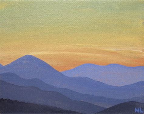 Mountain Sunset Painting Blue Ridge Mountains Asheville Etsy In 2021
