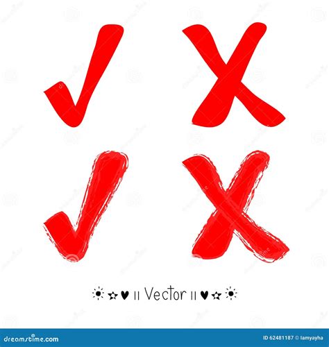 Vector Red Painted Ticks Icon Illustration Eps10 Stock Vector