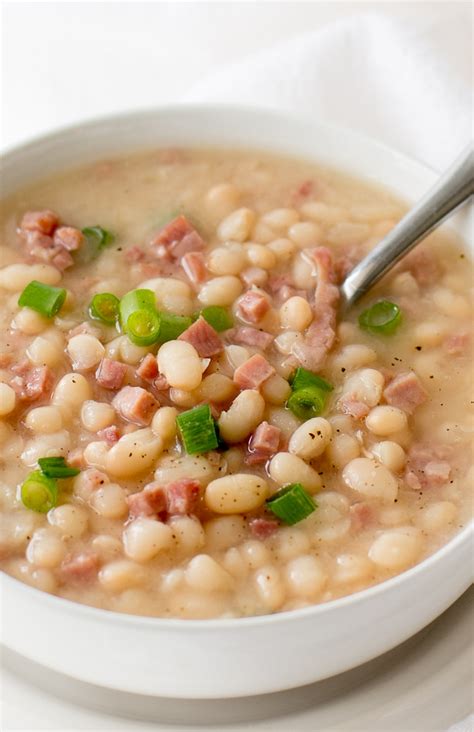 Soups are a staple around our home this time of year. Navy Bean Soup and Ham