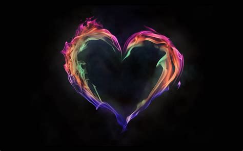 Download Creative Colorful Flaming Heart Wallpaper