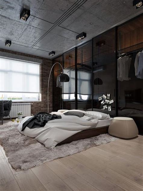 The apparent lack of light is actually a way to create a cocoon like design in dark colors. 53 Masculine Modern and Classic Men Bedrooms Ideas