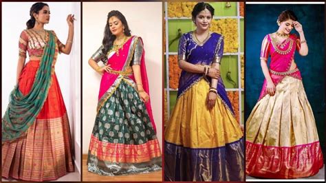latest traditional half saree designs latest pattu pavadai designs langa voni designs langa