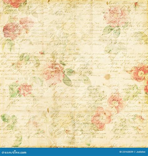 Shabby Chic Vintage Rose Floral Grungy Background Royalty Free Stock