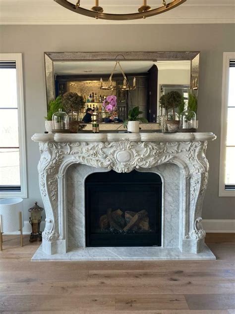 Beautiful French Style Estate Carrara Marble Fireplace Mantel Jx61