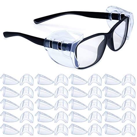 20 pairs safety glasses side shields large slip on clear side shields fits small to medium