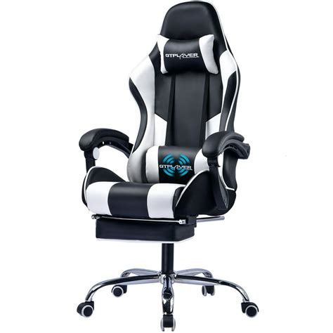 Gtracing Gaming Chair Leather Office Chair With Footrest And Ergonomic