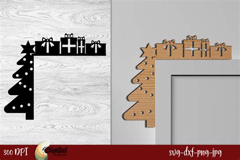 3d Christmas Door Corners Laser Cut Graphic By Digital Idea · Creative