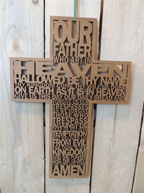 Lords Prayer Laser Cut Engraved Wood Wall Sign Religious T Etsy