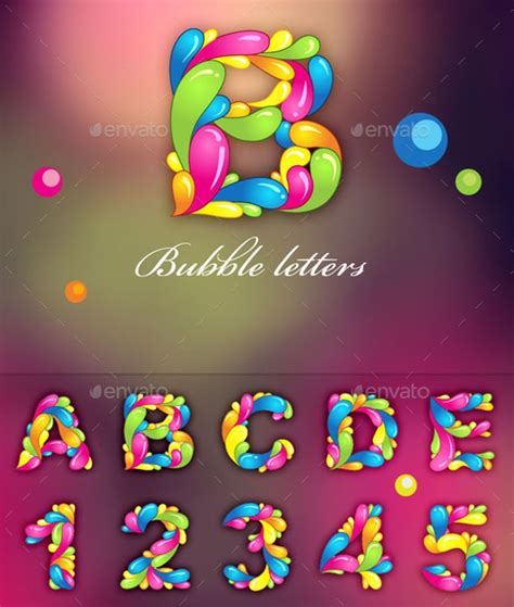 enticing bubble letters  premium templates