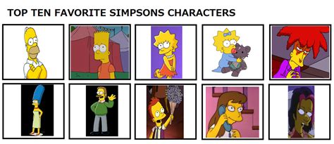 Top 10 Favorite The Simpson Characters By Dragonprince18 On Deviantart