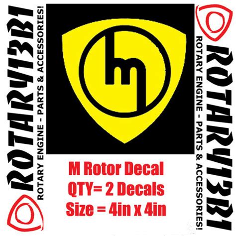 Rotor Decals Sticker Rotary Engine Rx7 Rx2 Rx8 Repu Wankel Power Yellow