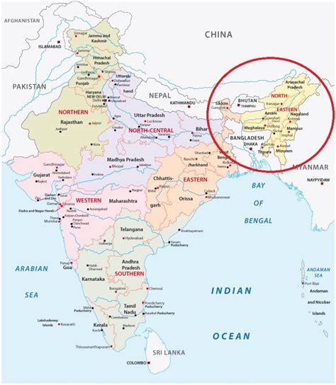 Eastern India Map With States Map Of World