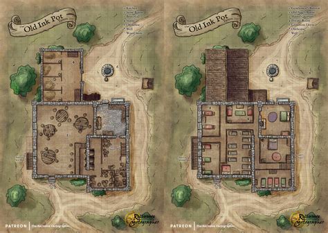 The Old Ink Pot Tavern Battlemaps Fantasy City Map Tabletop Rpg Maps Dnd World Map
