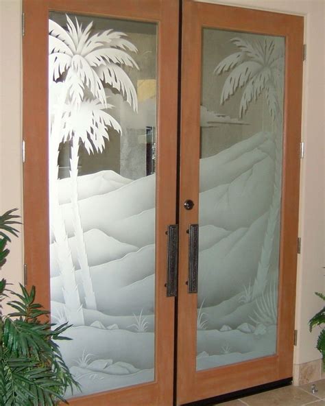 Discover the 32 different types of glass front doors for you home. Frosted Glass Doors - Tree Designs - Sans Soucie Art Glass