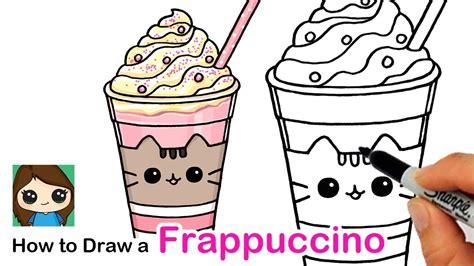 Sweet visual result in terms of cute drawings sweet. How to Draw a Cute Frappuccino Easy | Pusheen Cafe - YouTube