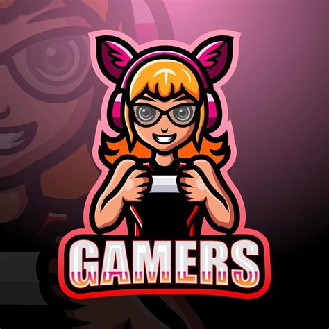 Gamer Girl Mascot Esport Logo Design 5910238 Vector Art At Vecteezy