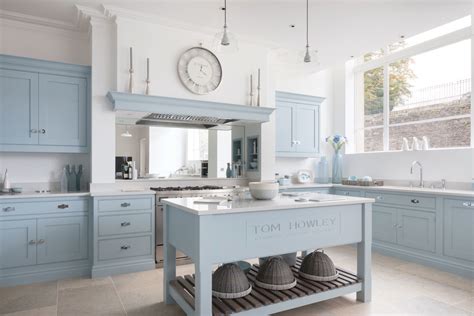 If you are a fan of bold colored cabinets, these will work for you. Light Blue Traditional Shaker Kitchen - Traditional ...