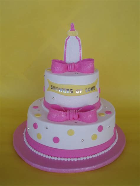 Pink And Yellow Baby Shower Cake Amy Stella Flickr