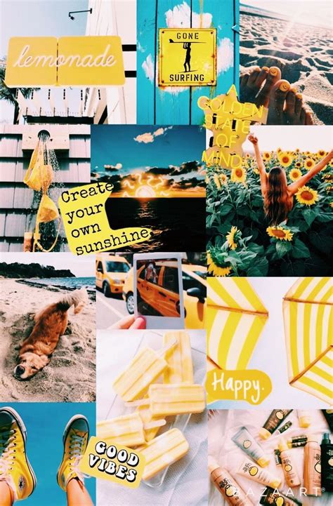 Cute Aesthetic Yellow Collage Wallpapers Wallpaper Cave