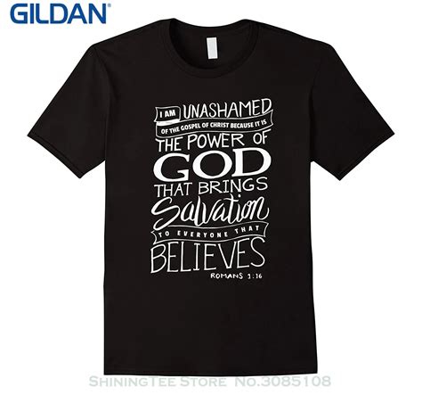 new design cotton male tee shirt designing i am unashamed of the gospel bible verse christian t