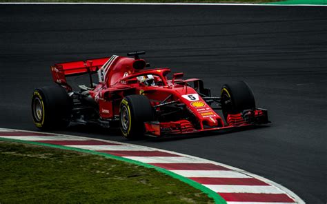 Download Wallpapers 4k Sebastian Vettel Raceway Ferrari Sf71h 2018