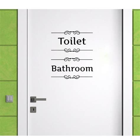 Toilet Bathroom Door Stickers 2815cm Wall Stickers Studio