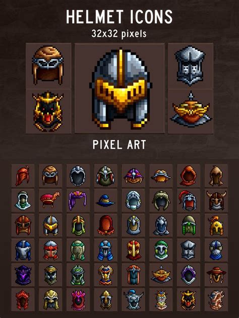 Helmet Pixel Art Game Icons Download Pixel Art Games