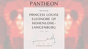 Princess Louise Eleonore of Hohenlohe-Langenburg Biography - Regent of ...