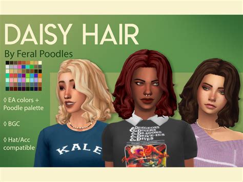 Daisy Fluffy Curly 80s Ish Lob Hair By Feralpoodles At Tsr Sims 4 Updates